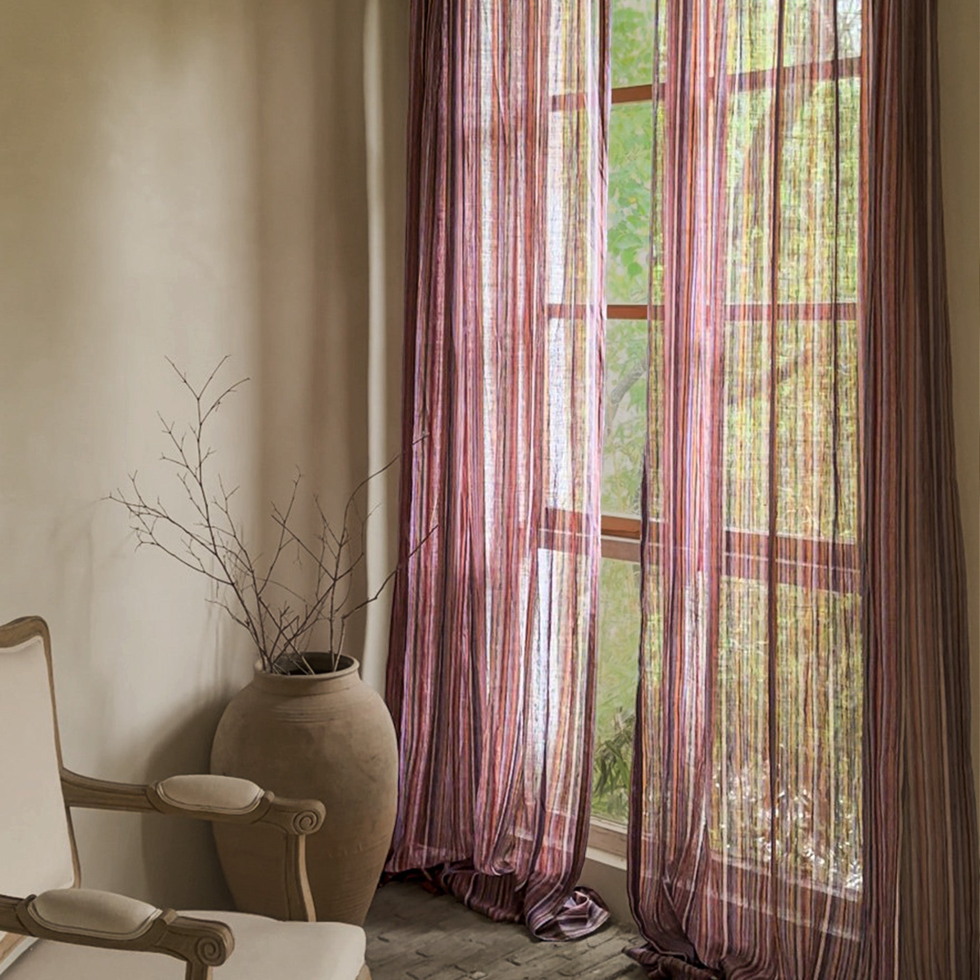 Crimson Stripe Linen