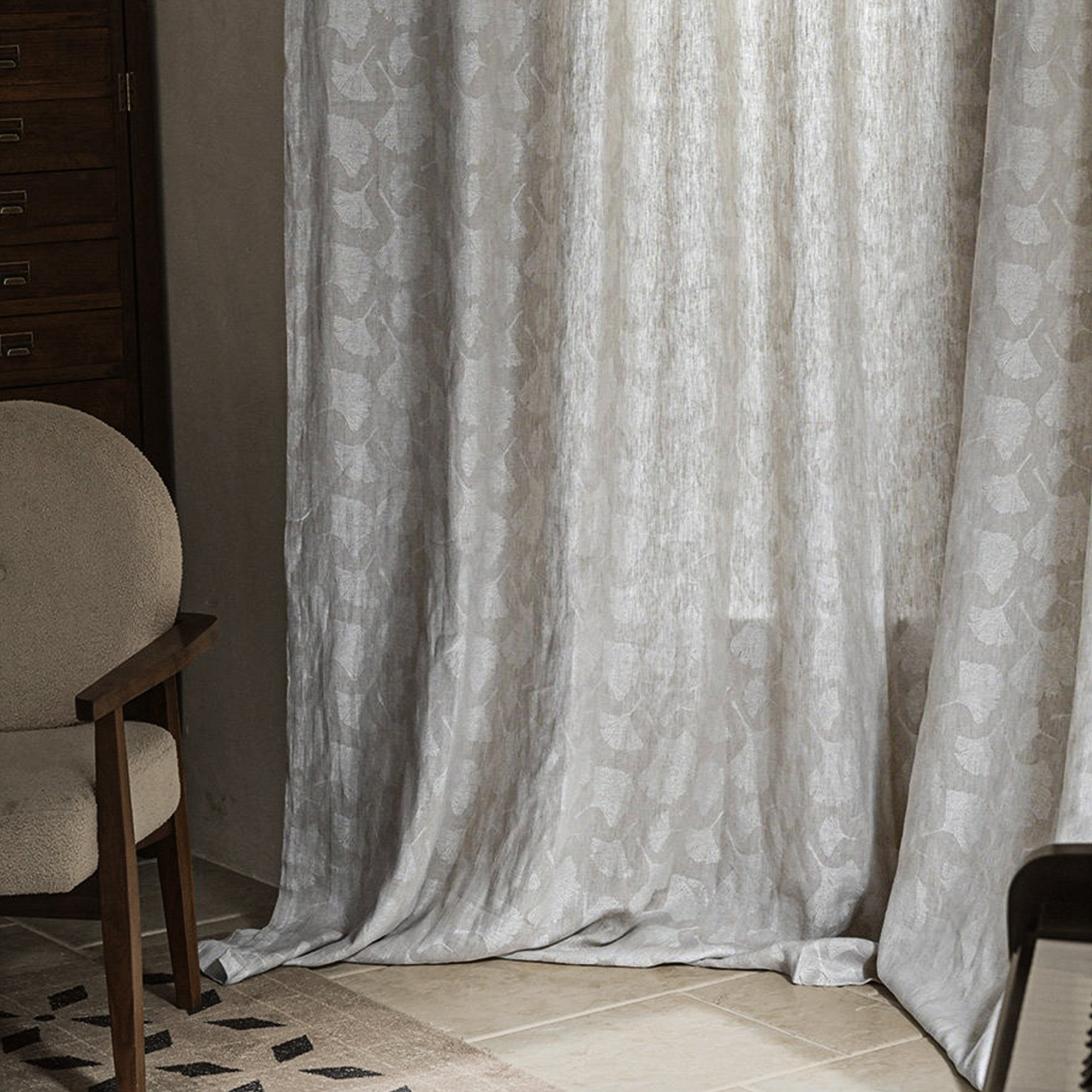 Ginkgo Jacquard Linen