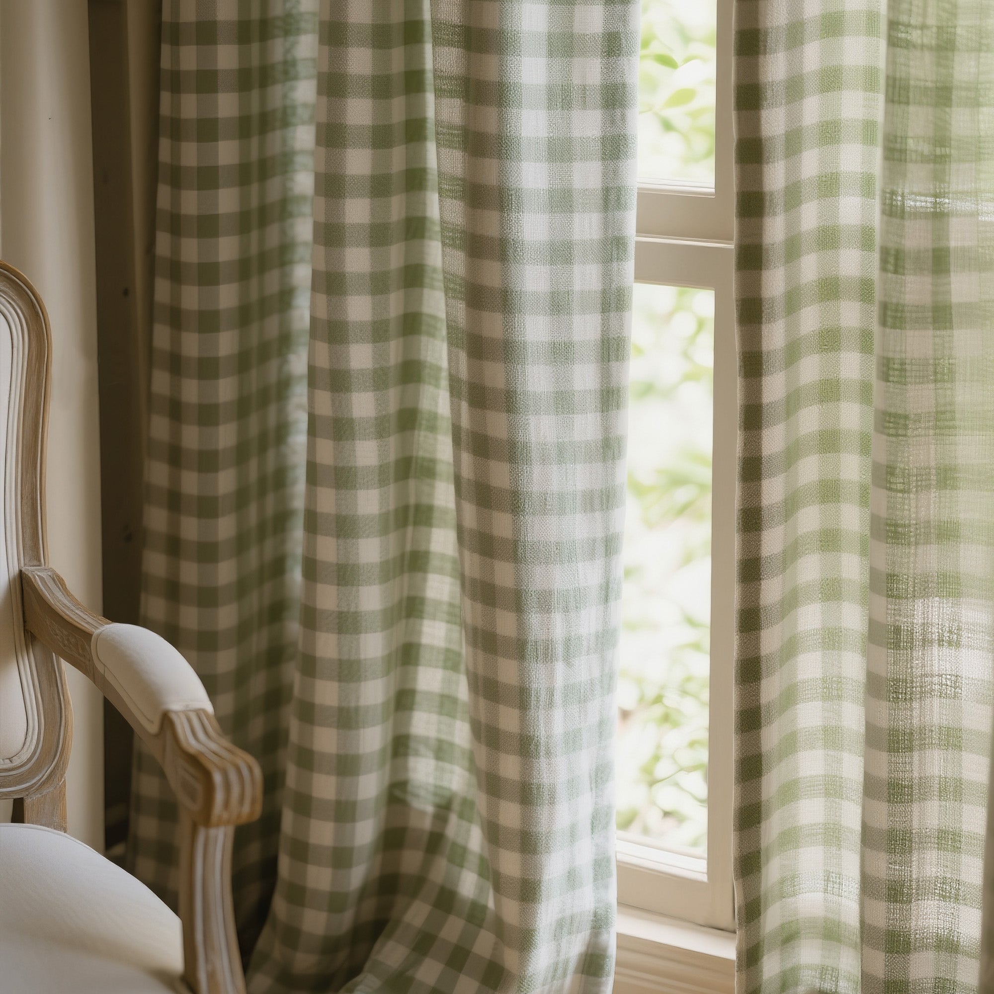 Moss Check Linen