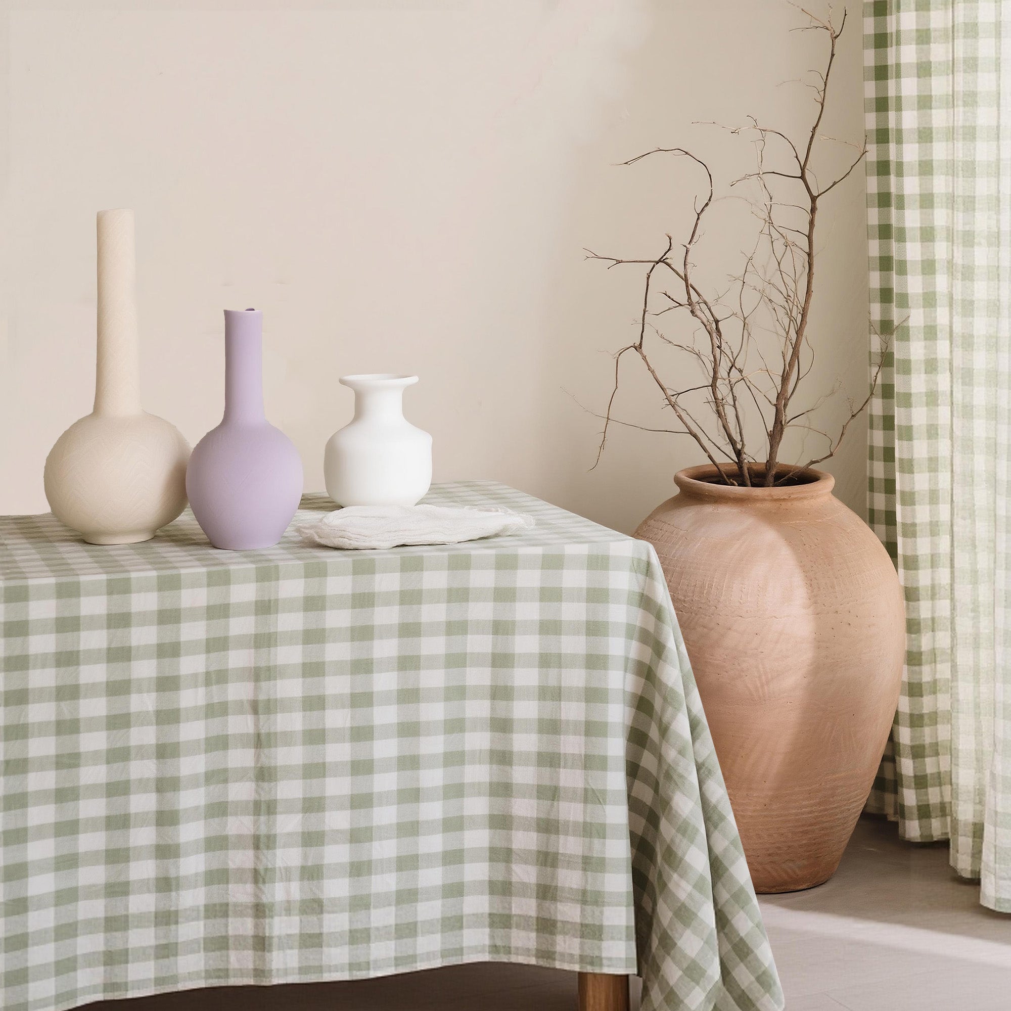 Moss Check Linen